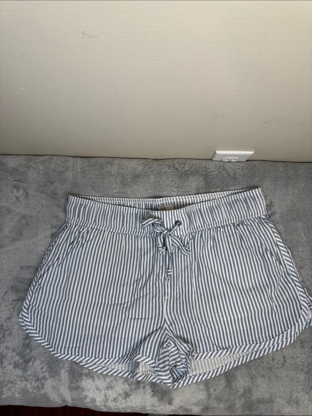 SO Blue and White Vertical Striped Shorts